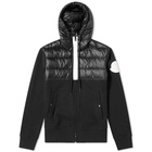 Moncler Big Logo Hooded Down Knit Jacket