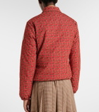 Moncler Lanset houndstooth cotton down jacket
