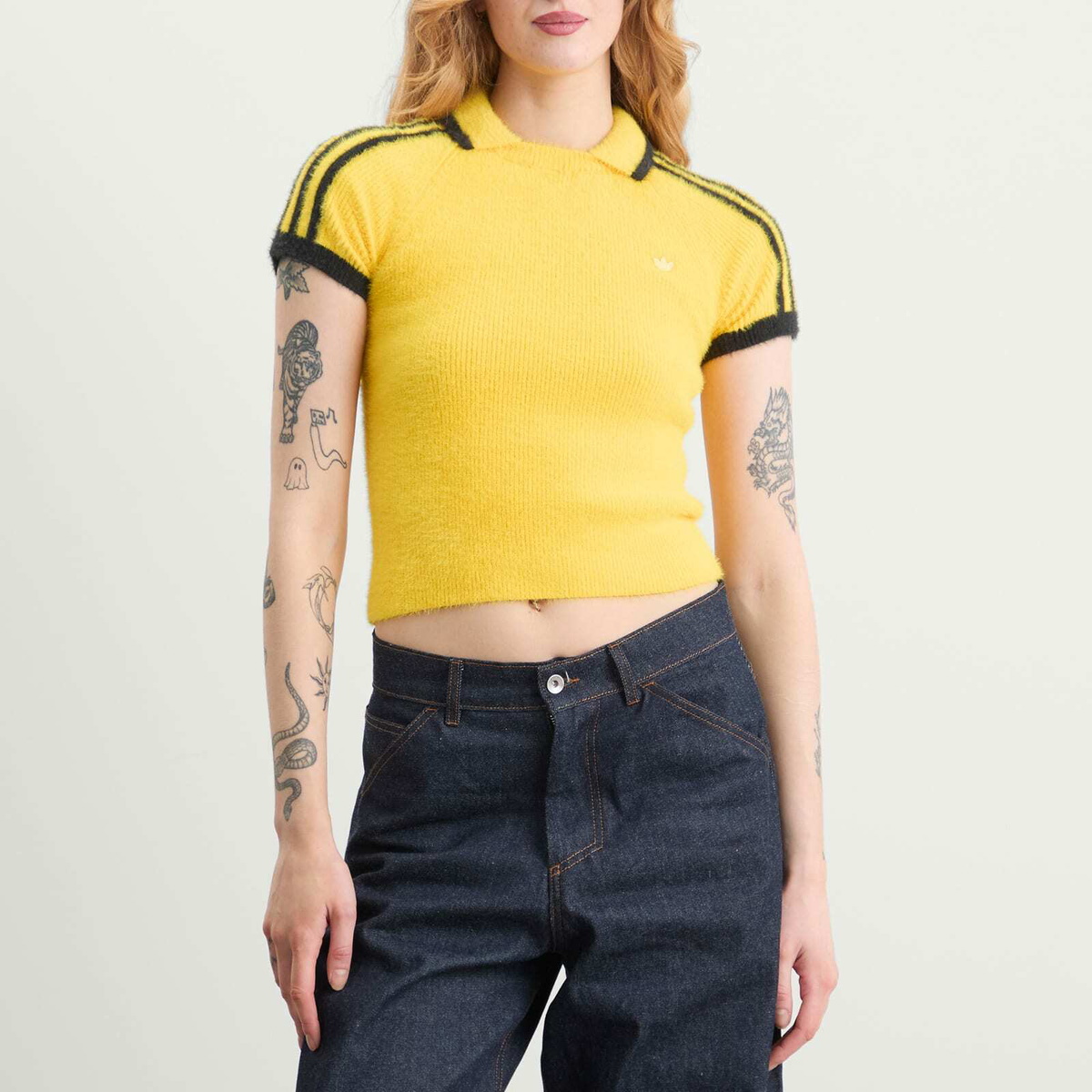 Adidas Women's Knit Cali Top in Eqt Yellow