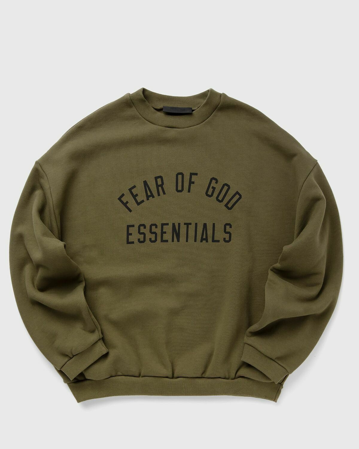 Fear Of God Essentials Fleece Crewneck Green Sweatshirts Fear Of