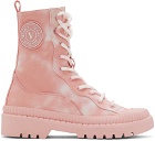 Versace Jeans Couture Pink & White Tie-Dye V-Emblem Boots