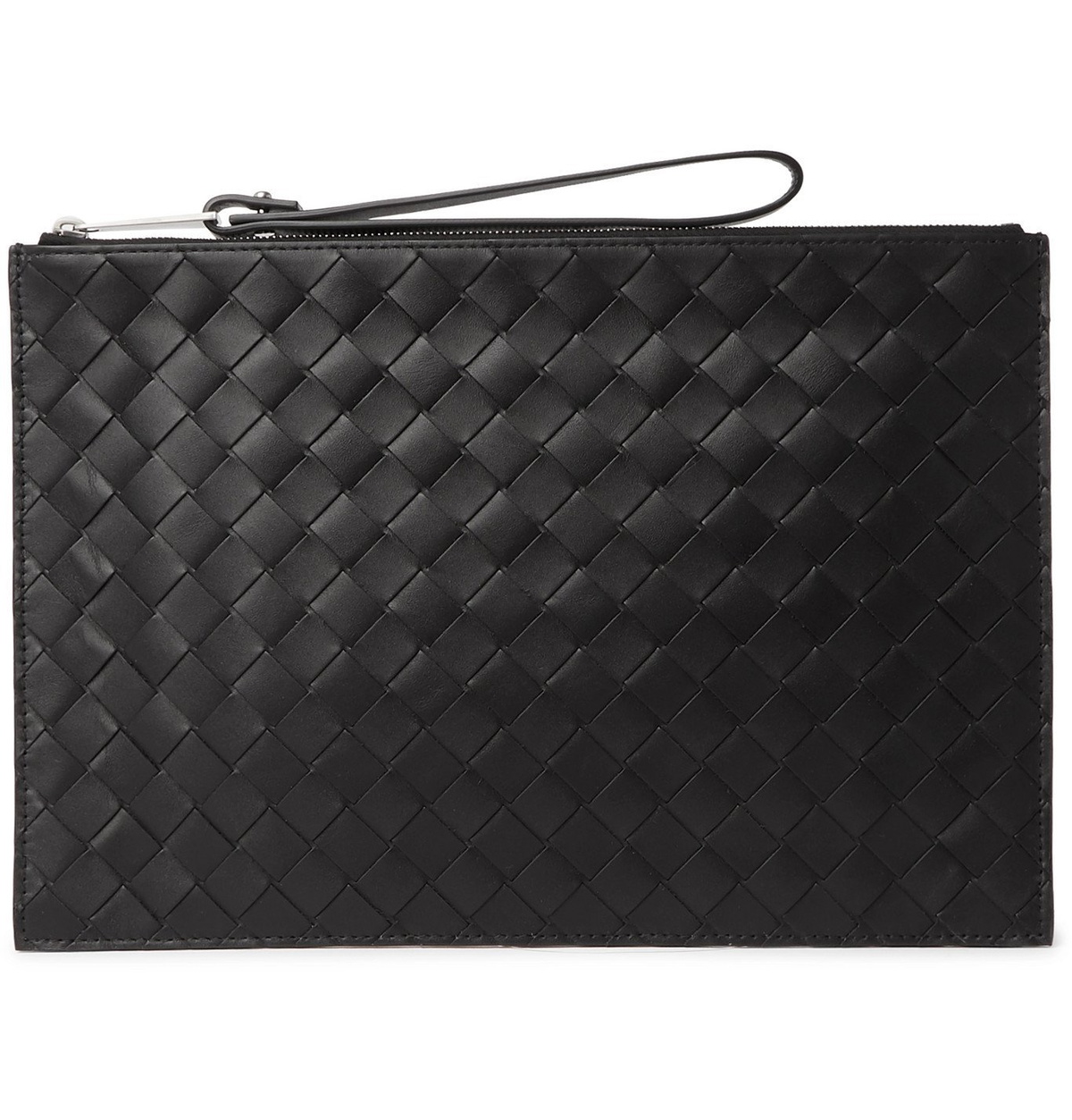 Bottega Veneta - Large Intrecciato Leather Pouch - Black Bottega Veneta