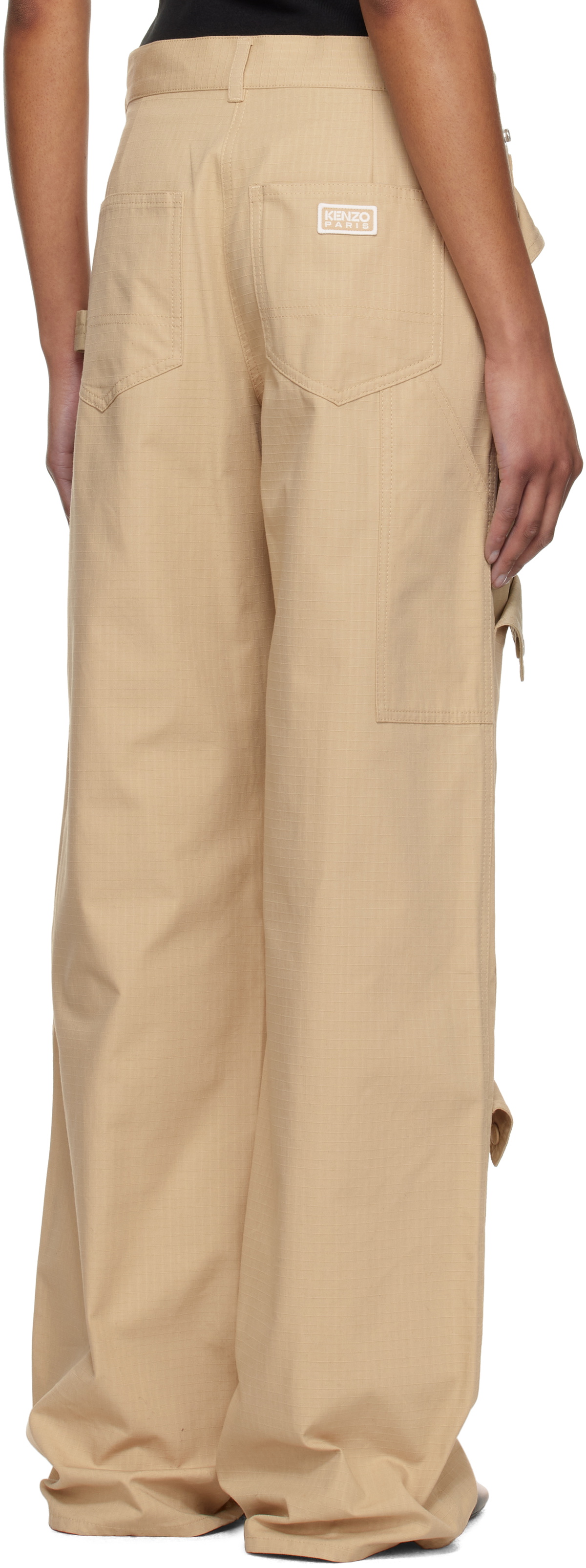 Kenzo Beige Kenzo Paris Cotton Ripstop Cargo Pants