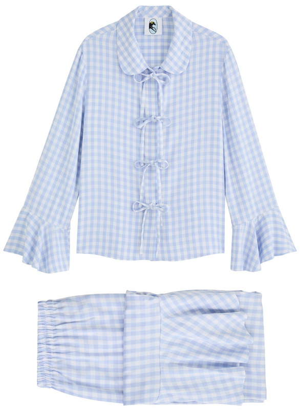 Photo: Sleeper Nebula Checked Twill Pyjama set Blue And White