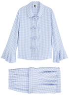 Sleeper Nebula Checked Twill Pyjama set Blue And White