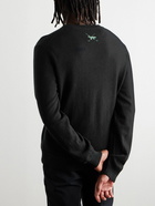 Maison Kitsuné - Logo-Jacquard Wool Golf Sweater - Black