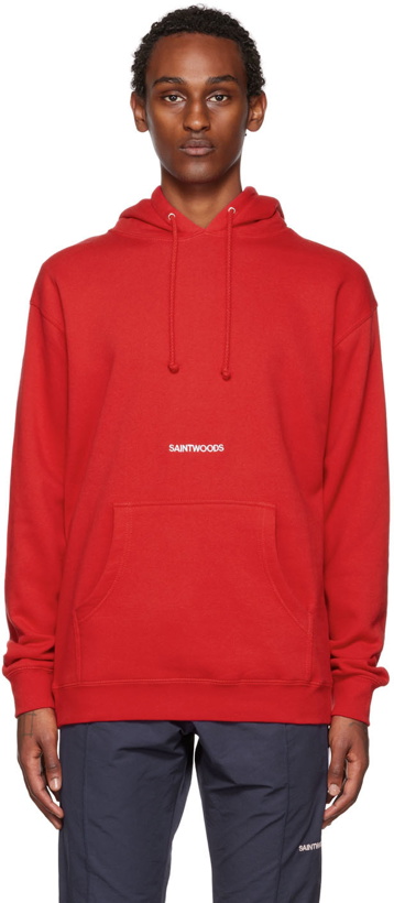 Photo: Saintwoods Red Embroidered Hoodie