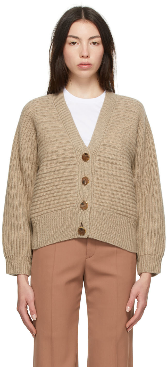 Cardigan STELLA McCARTNEY - Bronzage Et Crème - Cachemire Et Soie - Taille S - Occasion Très Bon état