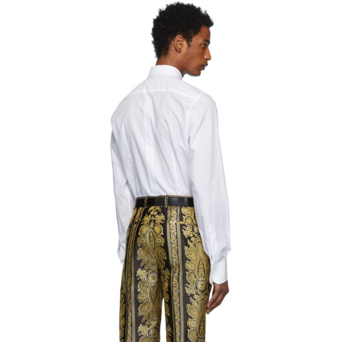 Dolce and Gabbana White Crown Collar Shirt