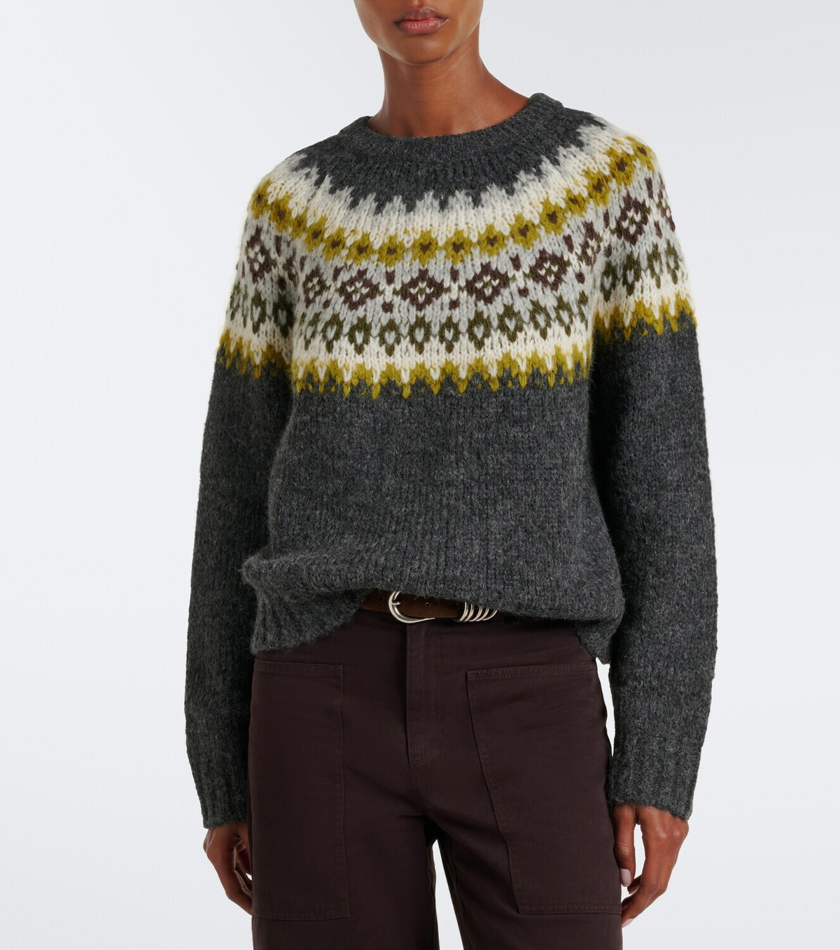 Velvet Fair Isle alpaca and wool-blend sweater