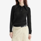 TOGA ARCHIVES Women's TOGA Lace Knit Polo Shirt in Black