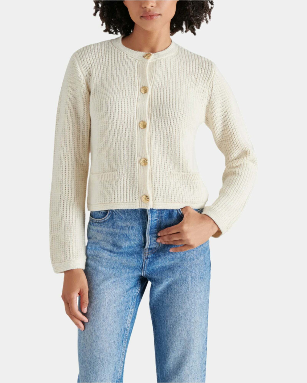 Steve Madden Fantino Sweater Jacket in White