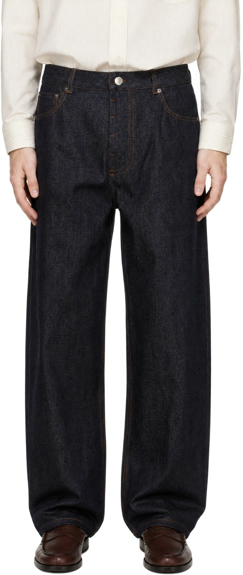AMI Paris Black Alex Fit Trousers AMI