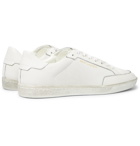 SAINT LAURENT - Perforated Leather Sneakers - White