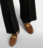 Aquazzura Brandi leopard-print leather loafers