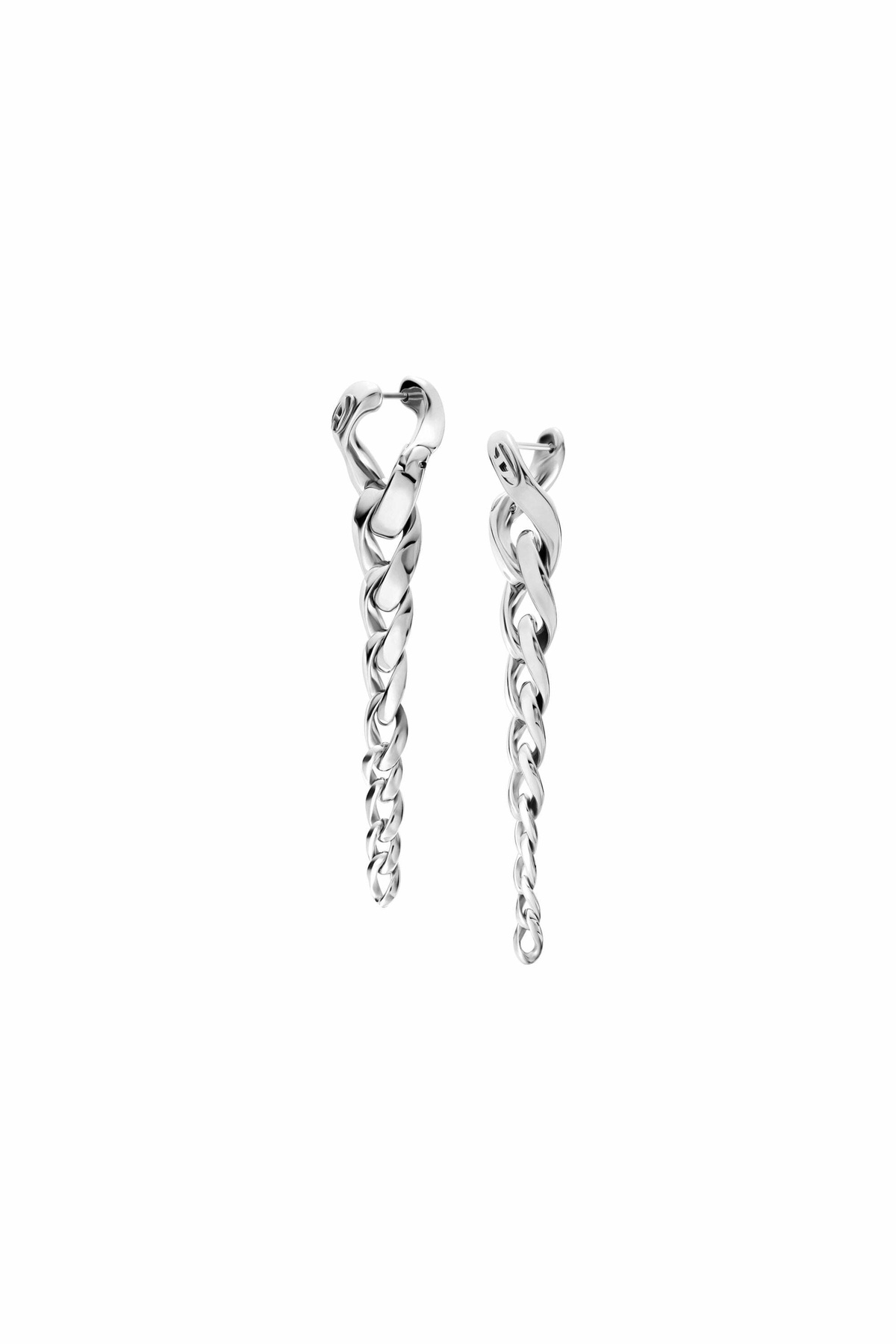Diesel Stainless Steel Drop Earrings - Earrings - Unisex - Silver