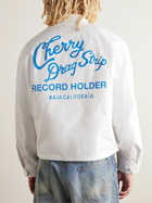CHERRY LA - Baja Drag Garment-Dyed Embellished Cotton-Twill Jacket - White