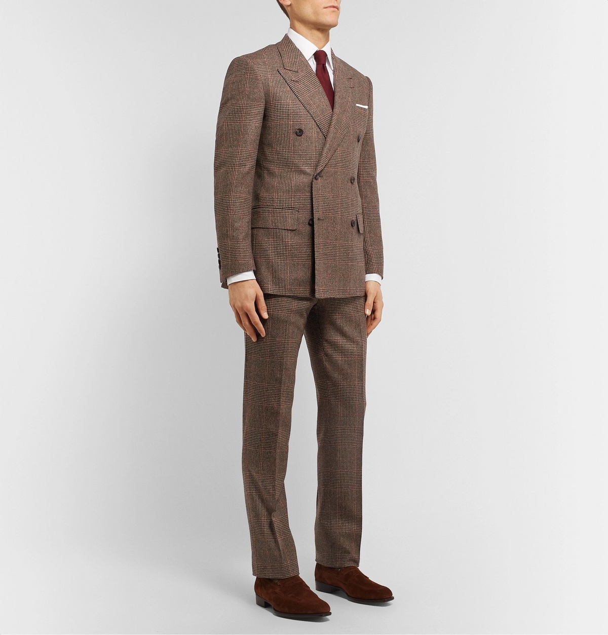 Prince Of Wales Checked Wool Suit Jacket