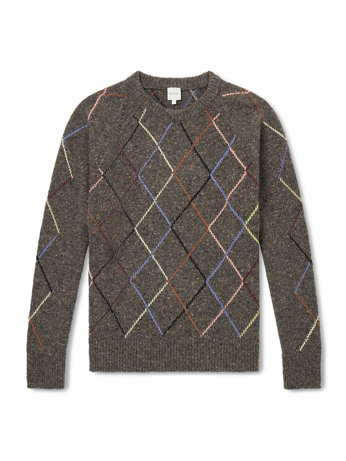 Paul Smith - Argyle Wool and Cotton-Blend Sweater - Brown