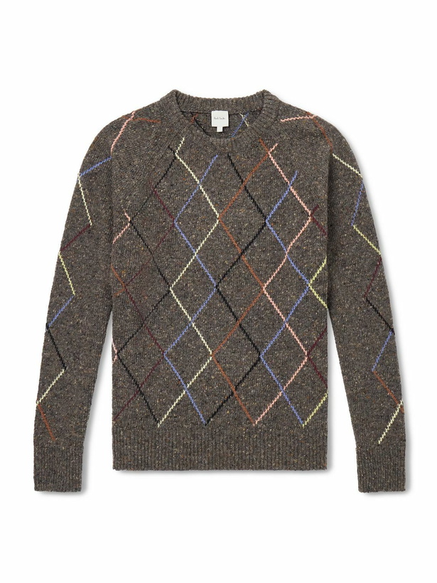 Photo: Paul Smith - Argyle Wool and Cotton-Blend Sweater - Brown