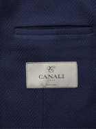 Canali - Slim-Fit Herringbone Cotton Blazer - Blue