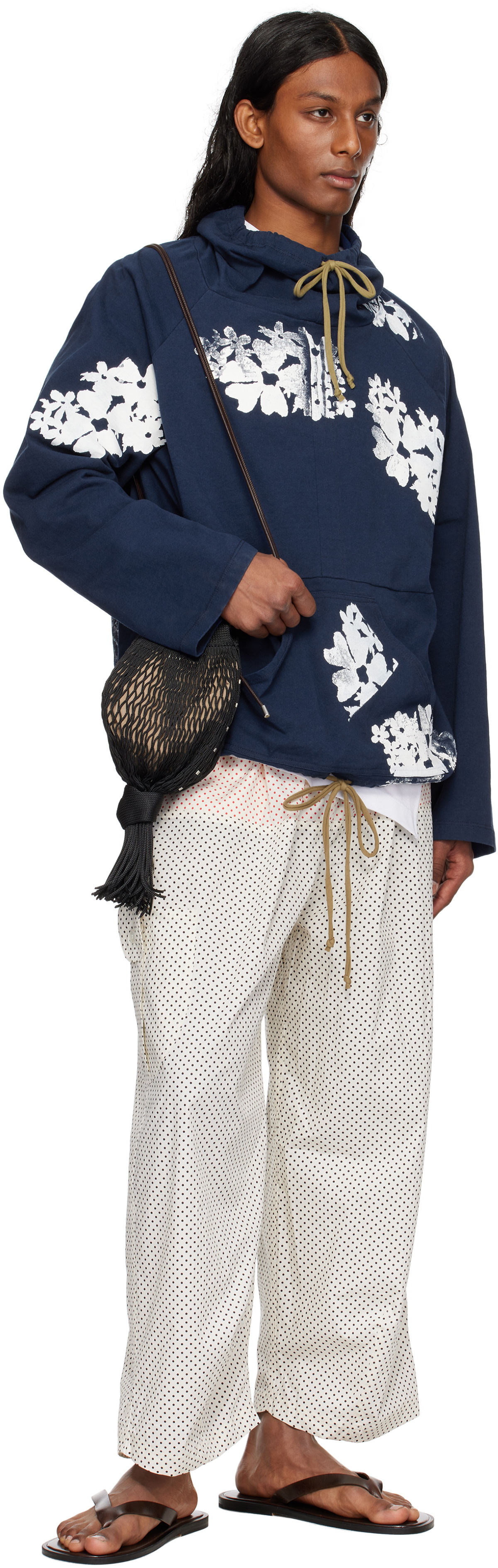 SC103 White & Black Margin Cargo Pants
