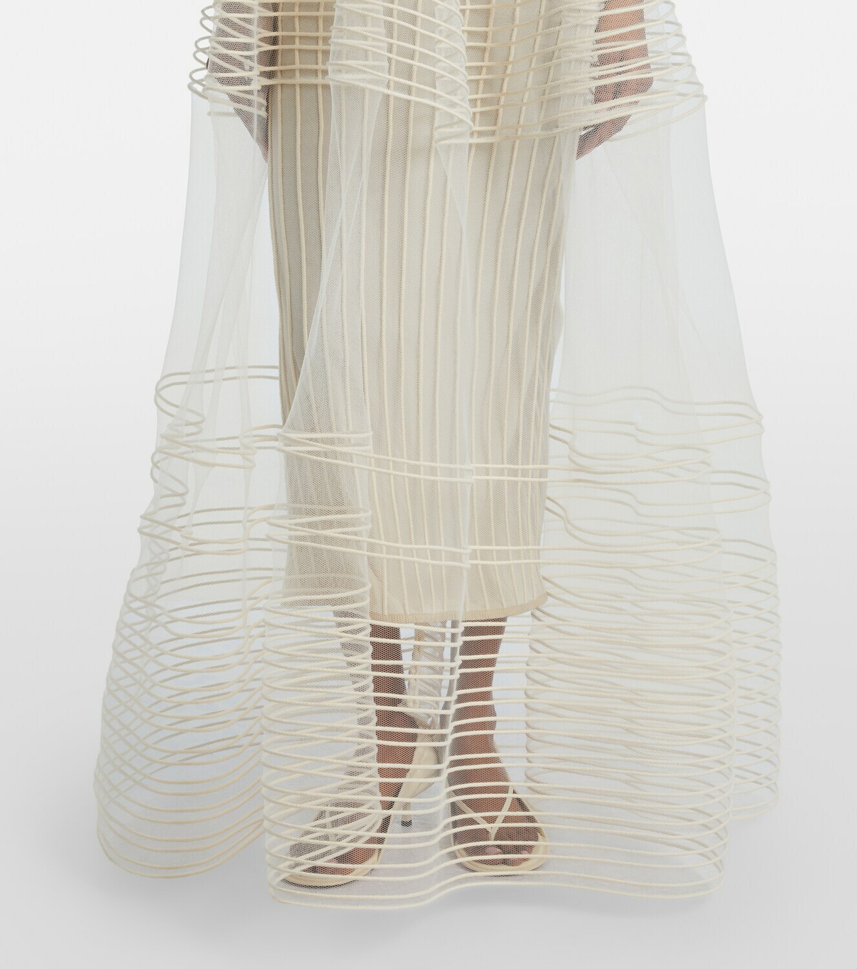 Jacquemus Epi halterneck tulle maxi dress