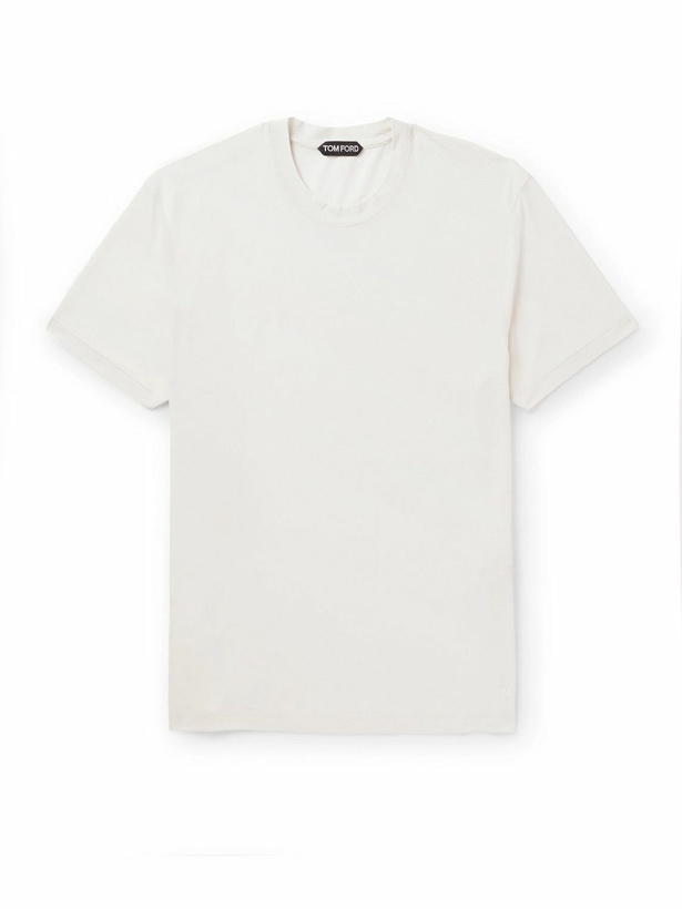 Photo: TOM FORD - Slim-Fit Lyocell and Cotton-Blend Jersey T-Shirt - Neutrals