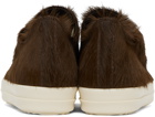 Rick Owens Brown Fur Sneakers