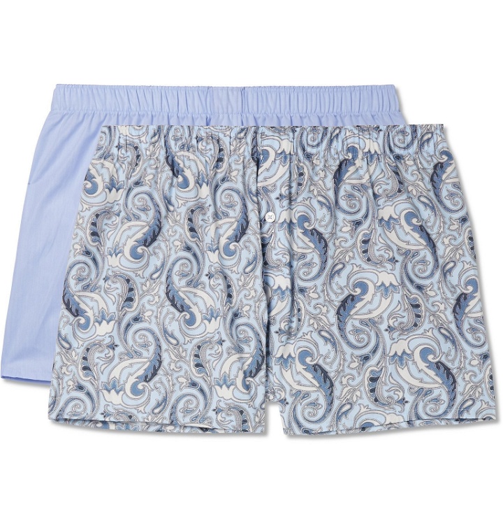 Photo: Hanro - Two-Pack Cotton Boxer Shorts - Blue