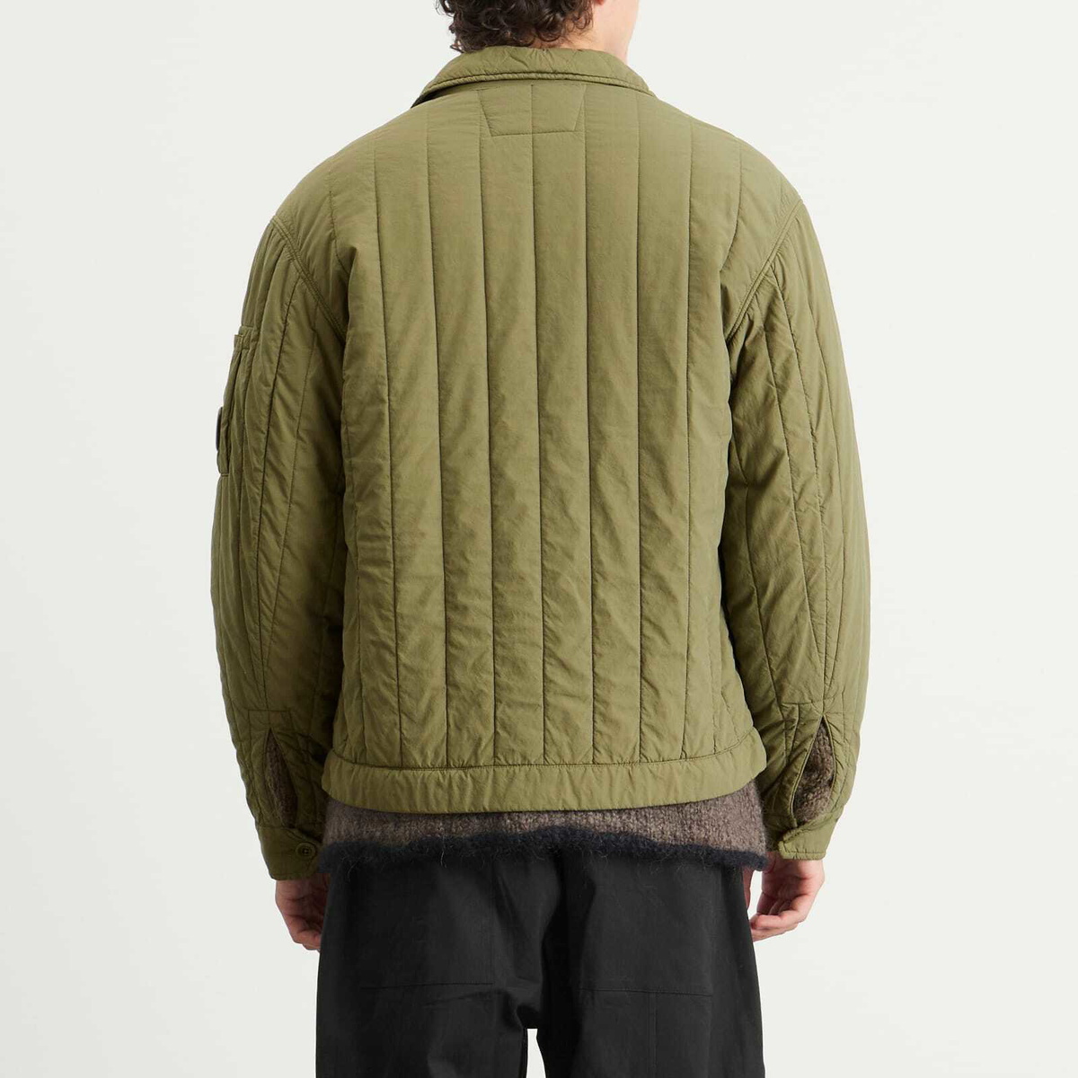 C.P. Company Men's Garment Dyed Quilted Jacket in Capers