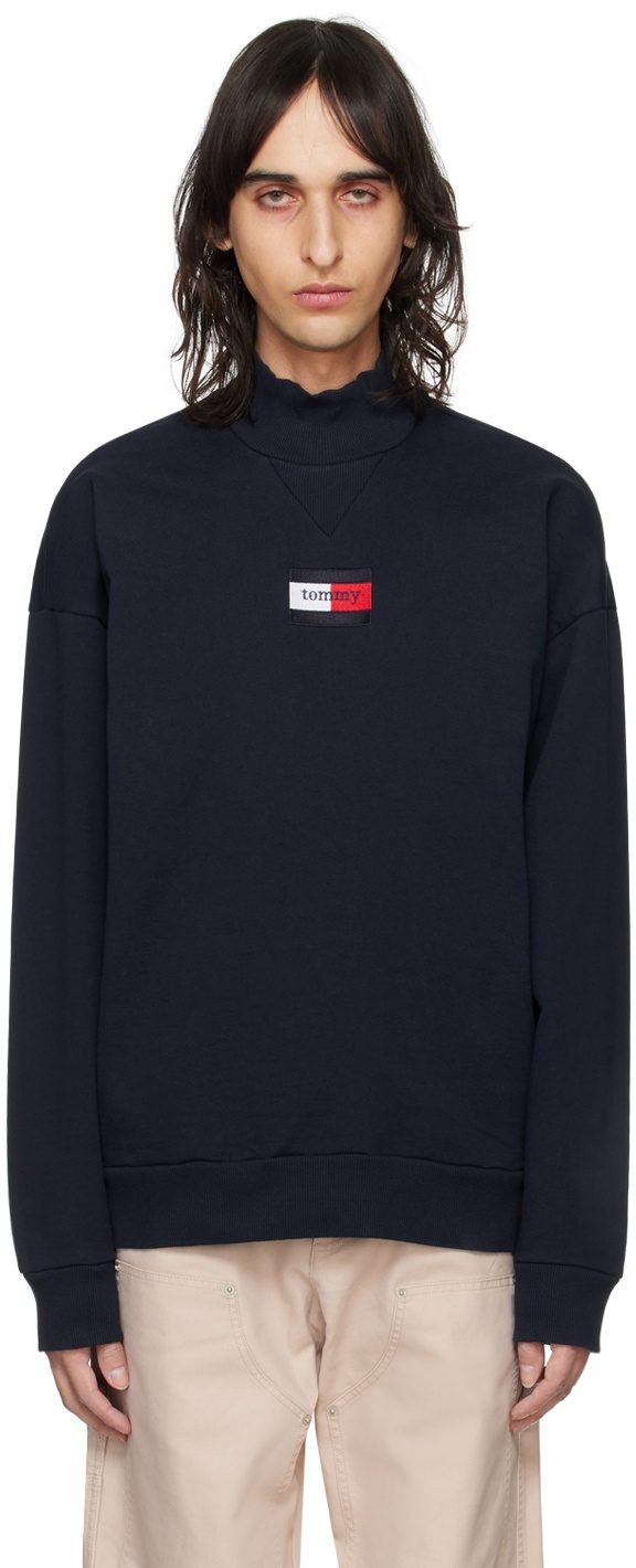 Photo: Tommy Jeans Navy Embroidered Turtleneck