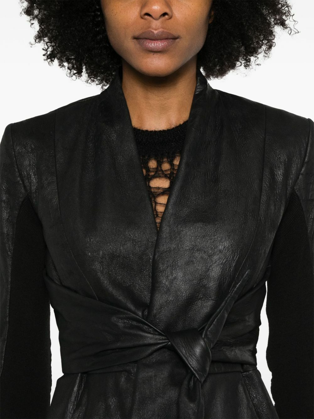 Rick Owens Black Leather Jacket