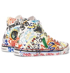 Vetements - Printed Canvas High-Top Sneakers - Men - White