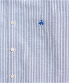 Brooks Brothers Men's Milano Slim-Fit Sport Shirt, Oxford Button-Down Collar Stripe | Bright Blue