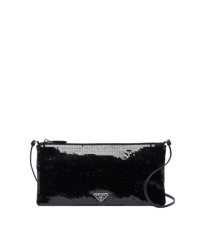 Photo: Prada Leather-trimmed sequined crossbody bag