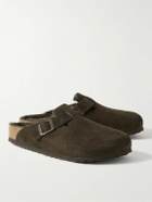 Birkenstock - Boston Shearling-Lined Suede Clogs - Brown