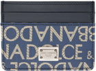 Dolce&Gabbana Navy Coated Jacquard Card Holder