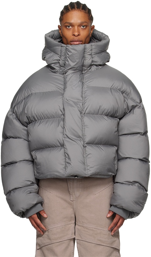 Photo: Entire Studios Gray Hooded Down Jacket