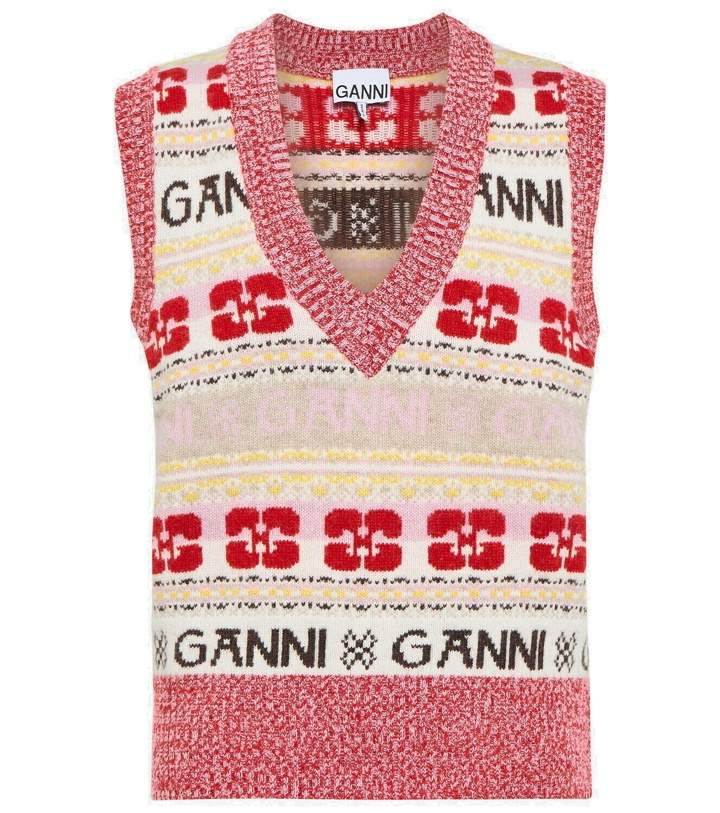 Photo: Ganni Intarsia wool-blend sweater vest