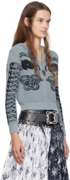 Chopova Lowena Blue Knot Eye Hooded Cardigan