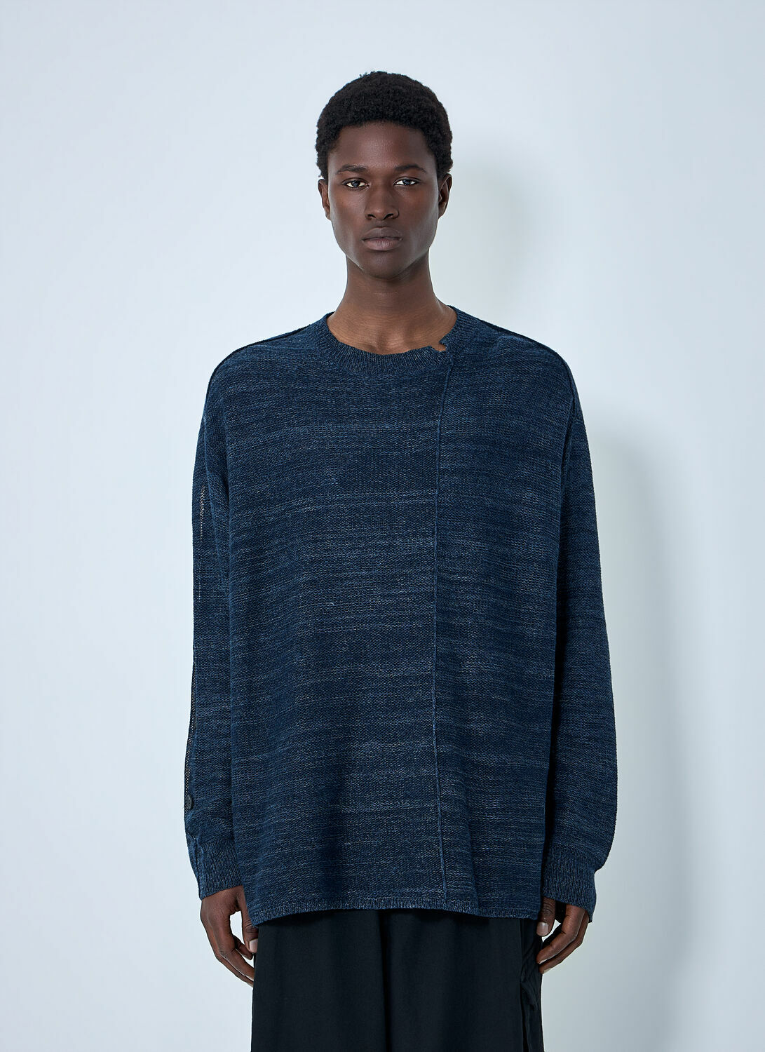 Yohji Yamamoto 7G 2PLY Pallarel Yarn Button Detail Sweater