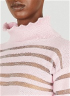 Sheer Panel Sweater in Pink