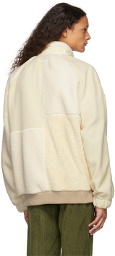 Helmut Lang Off-White Patchwork Fleece Sweatshirt