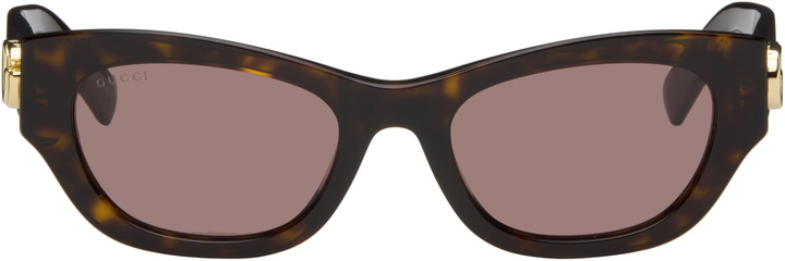 Gucci Tortoiseshell Runway Visor Sunglasses Gucci display picture 2