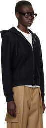 Burberry Black Thistle Logo Zip Hoodie