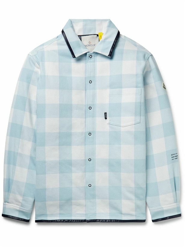 Photo: Moncler Genius - 7 Moncler FRGMT Hiroshi Fujiwara Checked Cotton Down Shirt Jacket - Blue