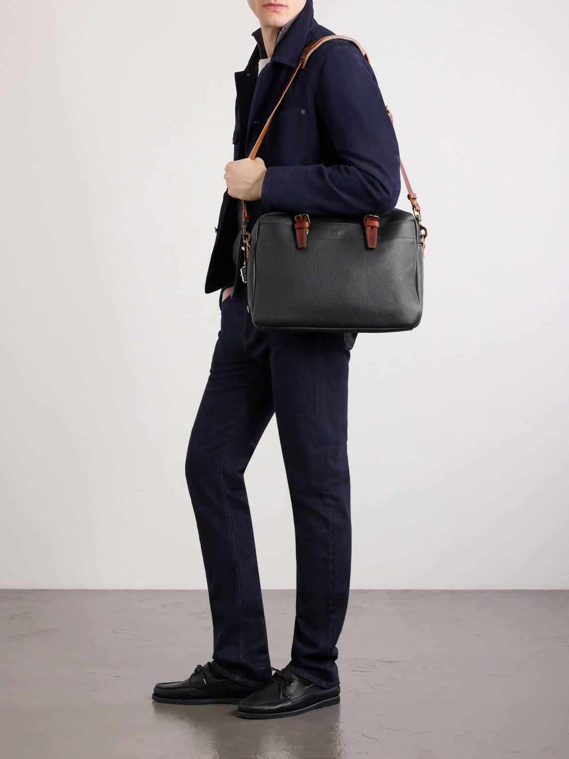 Bleu de Chauffe - Folder Full-Grained Leather Briefcase