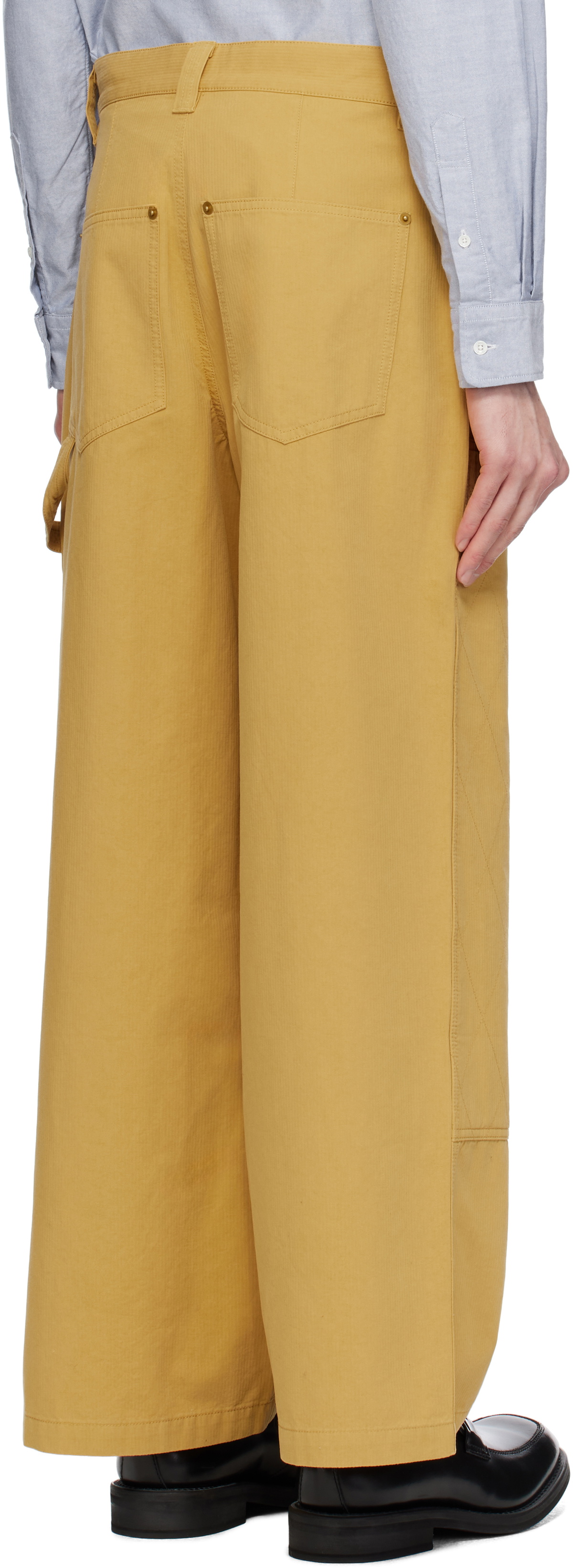 AFTER PRAY Yellow Wide Carpenter Trousers