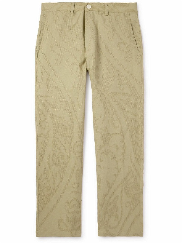 Photo: Kardo - Thomas Embroidered Cotton and Linen-Blend Trousers - Neutrals